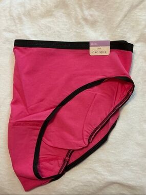 Cacique Hot Pink Girls' Cotton Briefs with Black Trim